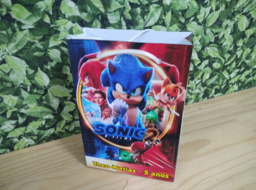 Sonic 2 Sacola Personalizada Pronta Entrega