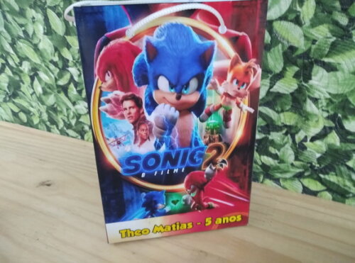 Sonic 2 Sacola Personalizada Pronta Entrega