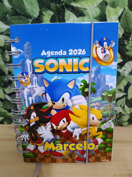 Sonic Agenda Personalizada Tam 15x10 cm - Todos os Temas