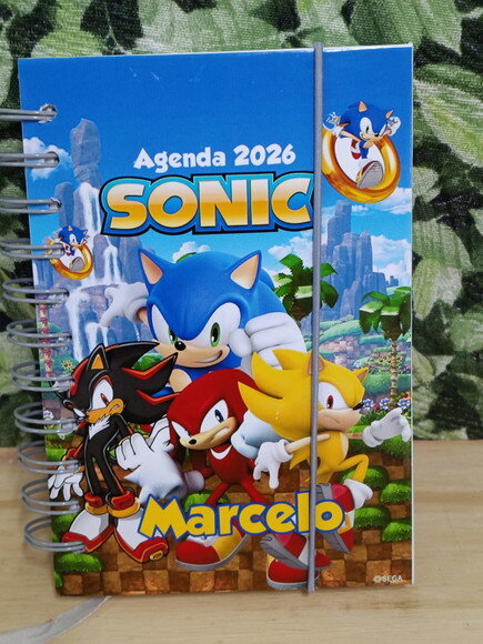 Sonic Agenda Personalizada Tam 15x10 cm - Todos os Temas