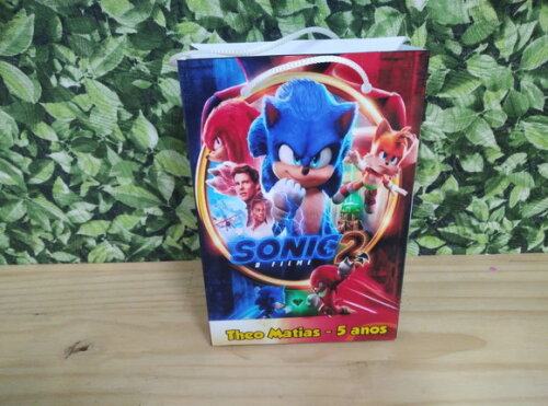 Sonic 2 Sacola Personalizada Pronta Entrega
