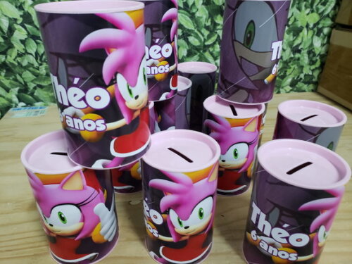 Sonic Amy Cofrinho Personalizado Pronta Entrega