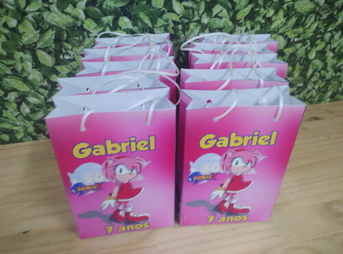 Sonic Amy Sacola Personalizada Pronta Entrega