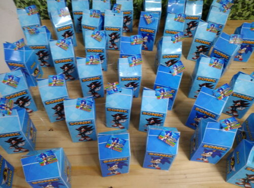 Sonic Caixa Milk Personalizada com Tag de Agradecimento
