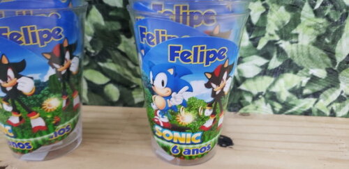 Sonic Copo 300 ml Descartável Personalizado Pronta Entrega