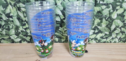 Sonic Copo 300 ml Descartável Personalizado Pronta Entrega