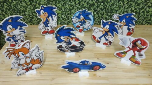 Sonic Kit de Mesa Displays 9 Peças Pronta Entrega