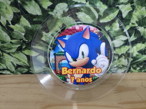 Sonic Prato Personalizado Sobremesa Pronta Entrega