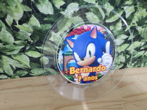 Sonic Prato Personalizado Sobremesa Pronta Entrega