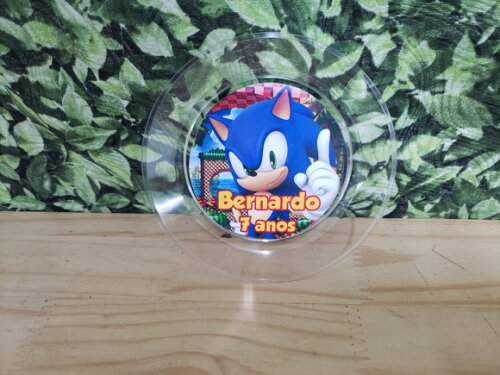 Sonic Prato Personalizado Sobremesa Pronta Entrega