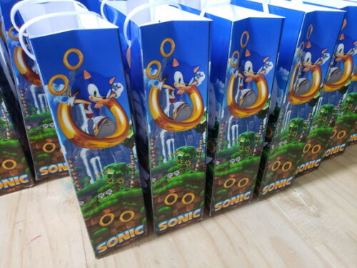 Sonic Sacola para Lembrancinha Personalizada Pronta Entrega