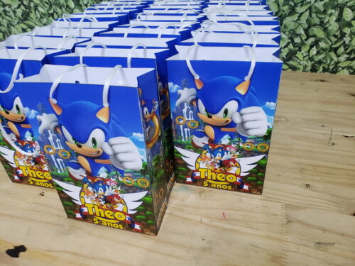 Sonic Sacola para Lembrancinha Personalizada Pronta Entrega