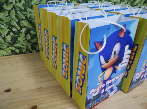 Sonic Sacola Personalizada Pronta Entrega