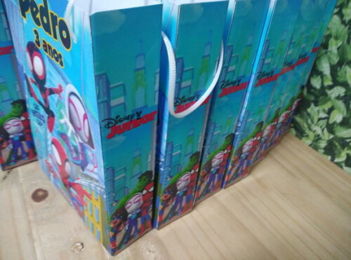Spider e Seus Amigos Espetaculares Sacola Personalizada 25cm