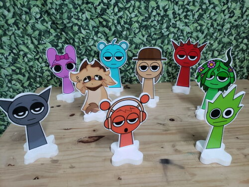 Sprunki Kit Displays de Mesa 9 Peças Pronta Entrega