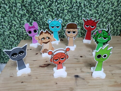 Sprunki Kit Displays de Mesa 9 Peças Pronta Entrega