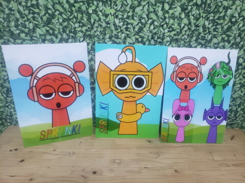 Sprunki Kit Parede 3 Peças Pronta Entrega