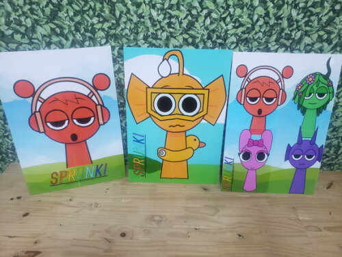 Sprunki Kit Parede 3 Peças Pronta Entrega
