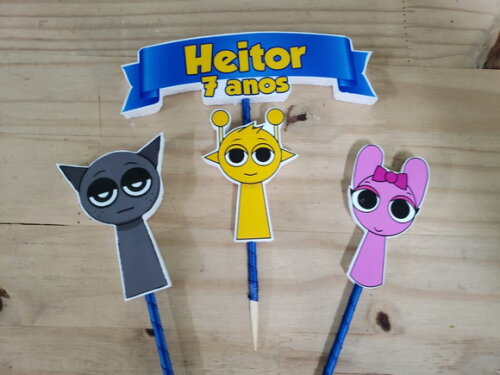 Sprunki Topo de Bolo Personalizado