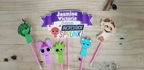 Sprunki Topo de Bolo Personalizado Menina Pronta Entrega