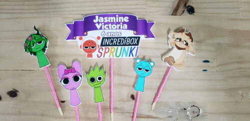 Sprunki Topo de Bolo Personalizado Menina Pronta Entrega