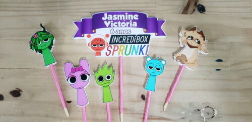 Sprunki Topo de Bolo Personalizado Menina Pronta Entrega