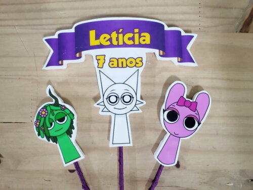 Sprunki Topo de Bolo Personalizado Pronta Entrega