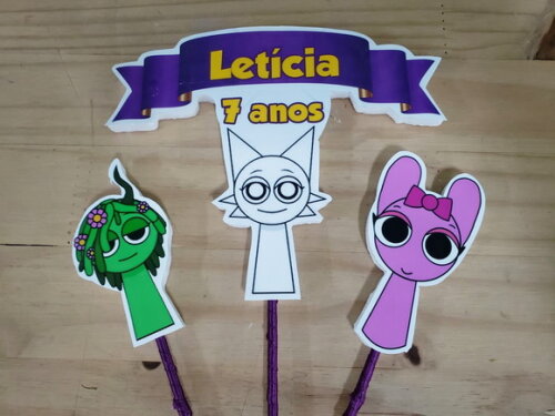 Sprunki Topo de Bolo Personalizado Pronta Entrega