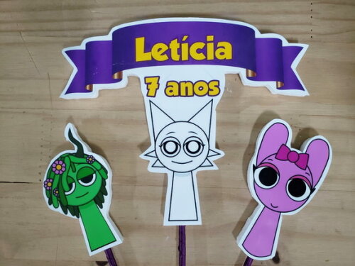 Sprunki Topo de Bolo Personalizado Pronta Entrega