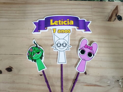 Sprunki Topo de Bolo Personalizado Pronta Entrega