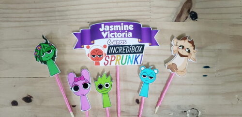 Sprunki Topo de Bolo Personalizado Menina Pronta Entrega