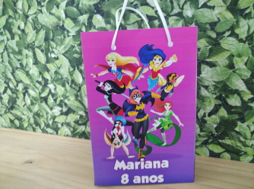 Super Hero Girls Sacola Personalizada Pronta Entrega