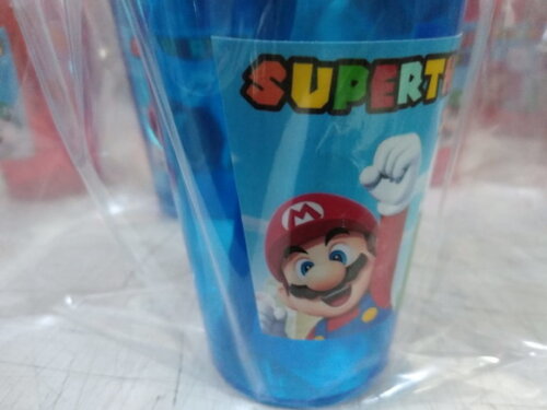 Super Mario Copos Canudo Personalizado Embalados