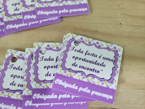 Tag Personalizada Tamanho 4x3 cm Todos os Temas
