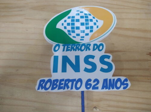 Terror do Inss Topo de Bolo Personalizado Pronta Entrega