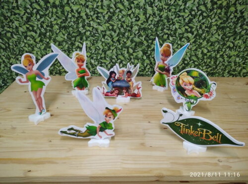 Tinkerbell Sininho Kit de Mesa Displays 7 Peças P Entrega