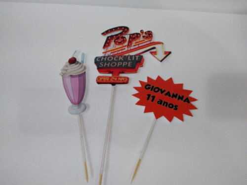 Topo Bolo Tema Riverdale 3 Peças