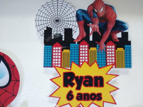 Topo de Bolo Homem Aranha Personalizado