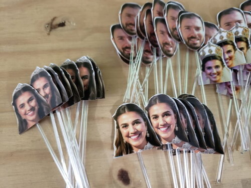 Topper para Docinhos Casamento Noivo e Noiva Pronta Entrega
