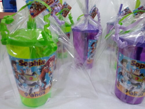 Toy Story Copo Canudo Embalados e Personalizados