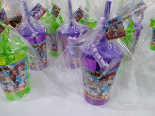 Toy Story Copo Canudo Embalados e Personalizados