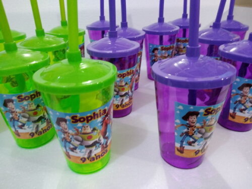 Toy Story Copo Canudo Personalizado Div Cores