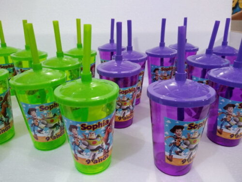 Toy Story Copo Canudo Personalizado Div Cores