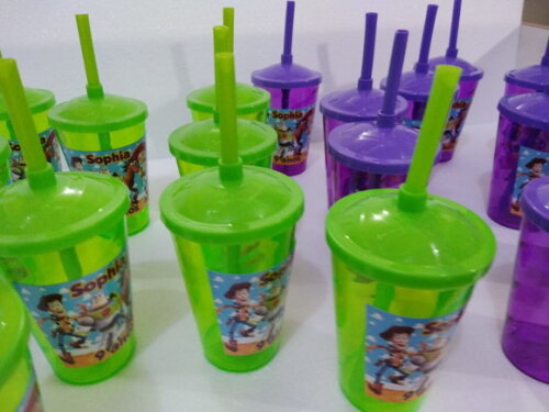 Toy Story Copo Canudo Personalizado Div Cores