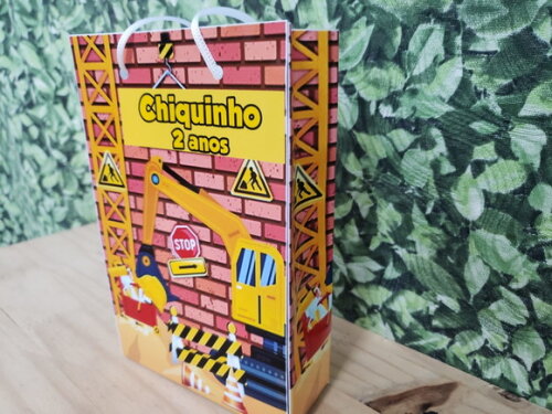Transporte e Construção Sacola Personalizada Pronta Entrega