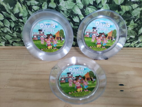 Tres Porquinhos Copo 300 Ml/prato Sobremesa Personalizados