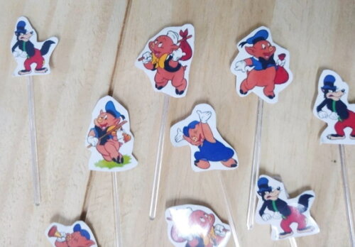 Tres Porquinhos Topper para Docinhos 50 Unidades