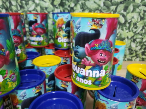 Trolls Cofrinhos Personalizados Pronta Entrega