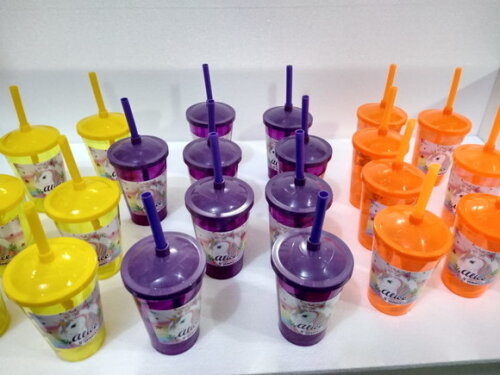 Unicornio Copos Canudo Personalizados Pronta Entrega