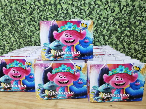 Trolls Sacola Personalizada Horinzontal Pronta Entrega